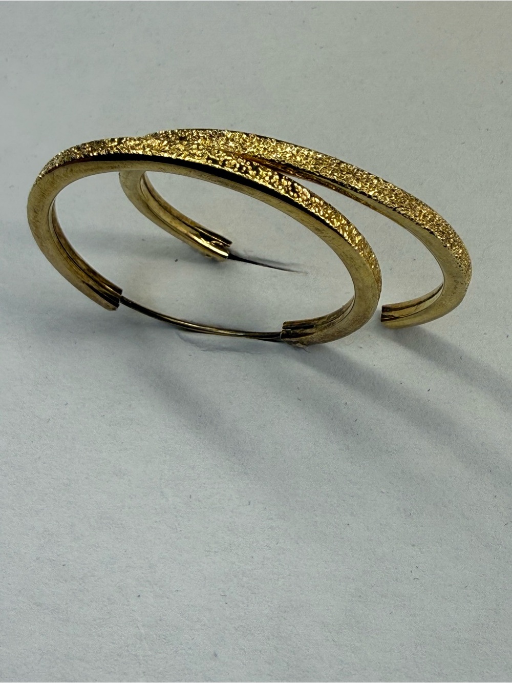 Textured Hoop Earrings Gold Over Sterling Silver